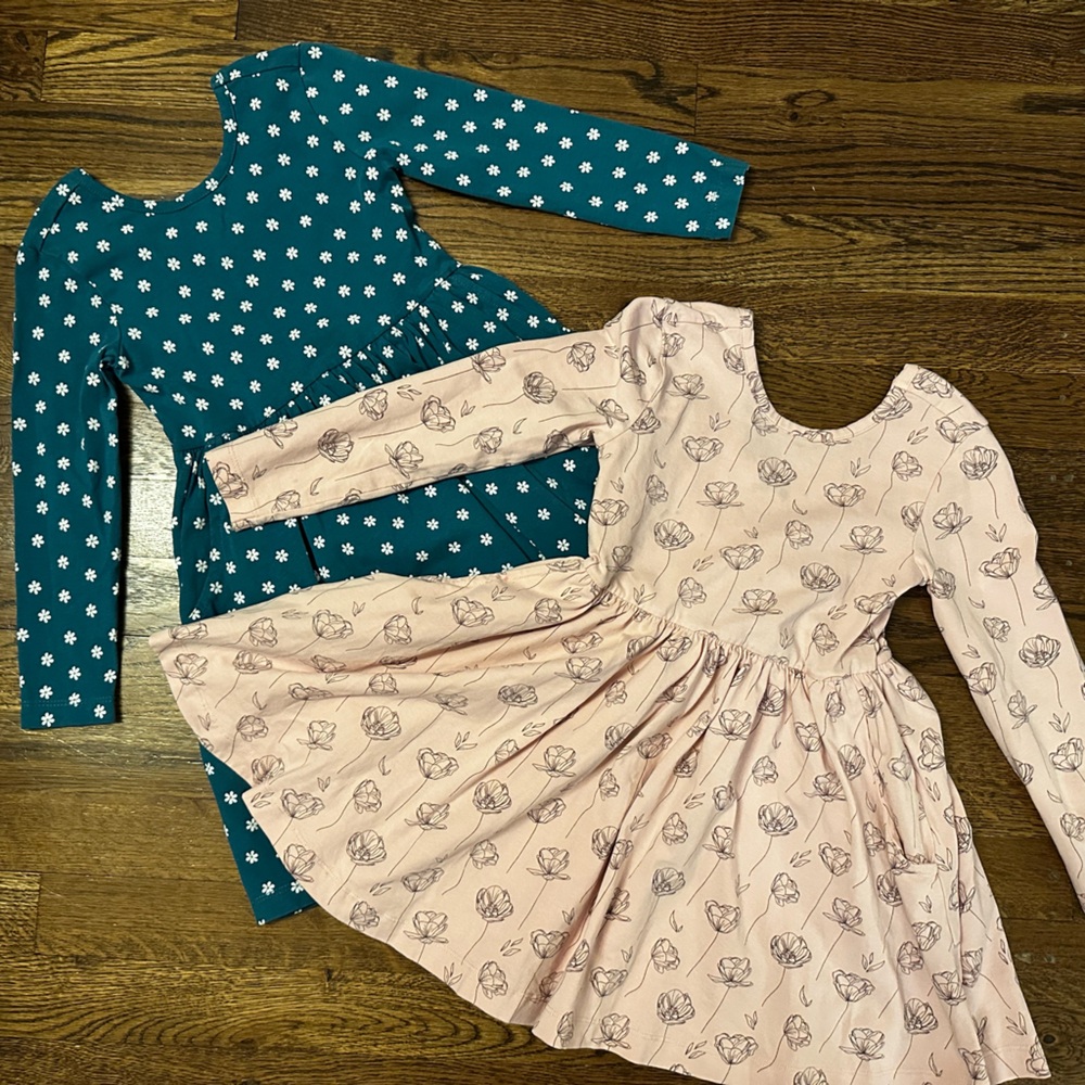 Ruffle butts dress - Pink Floral Fit-and-Flare Dress & Teal Daisy